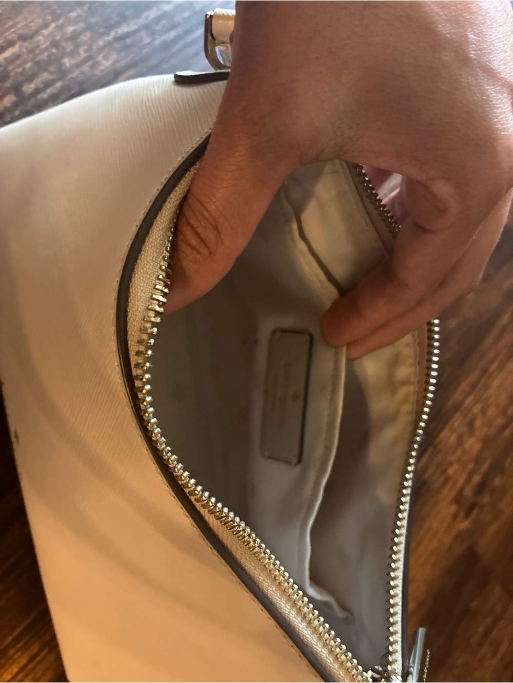 Kate Spade Light Beige Saffiano Shoulder Bag - Picture 10 of 13